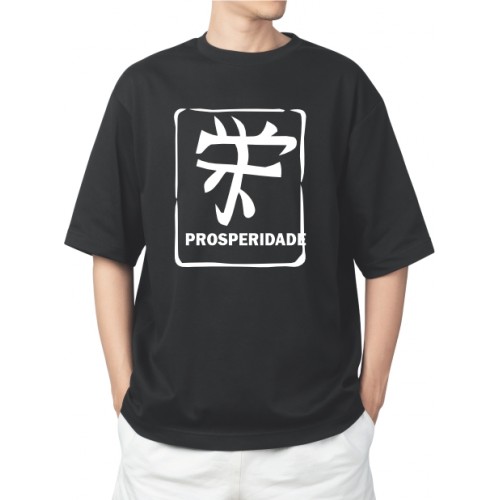 Camiiseta masculina ideograma prosperidade