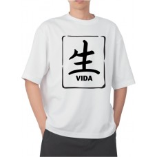 Camiiseta masculina ideograma vida