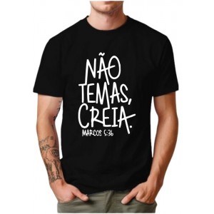 Camiseta  Personalizada  Não temas, Creia