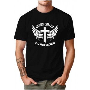 Camiseta  Personalizada  Jesus Cristo é o meu escudo