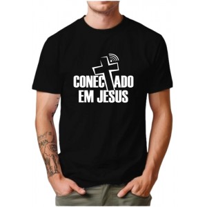 Camiseta  Personalizada  conectados em Jesus