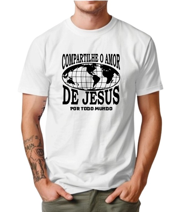 Camiseta  Personalizada compartilhe o amor de  Jesus 