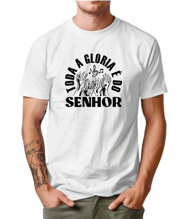 Camiseta  Personalizada  toda honra e gloria é do Senhor