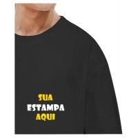 Camiseta Preta  Personalizada - Bolso (Estampa 2 Cores)