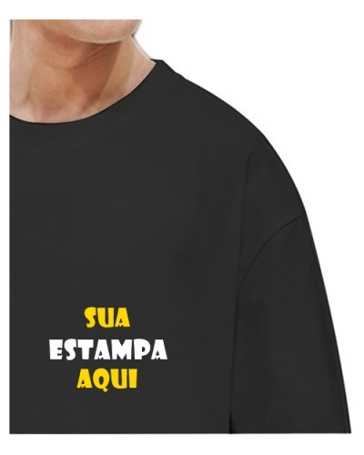 Camiseta Preta  Personalizada - Bolso (Estampa 2 Cores)