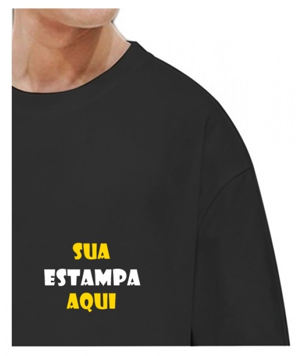 Camiseta Preta  Personalizada - Bolso (Estampa 2 Cores)