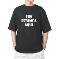 Camiseta Preta Personalizada - Frente (Estampa 1 Cor)
