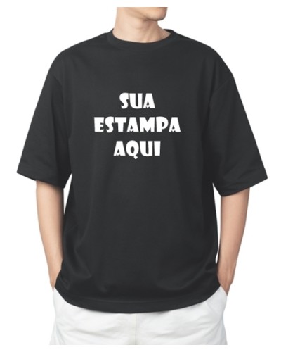 Camiseta Preta Personalizada - Frente (Estampa 1 Cor)