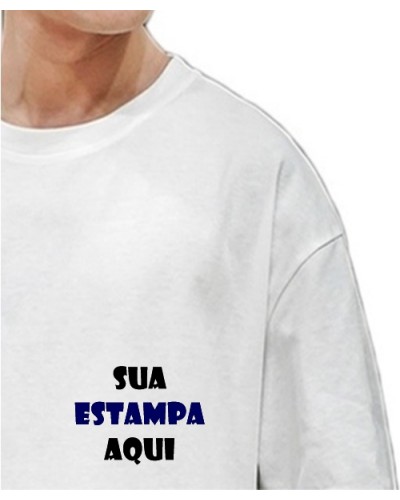 Camisetas Branca Personalizada - Bolso (Estampa 2 Cores)