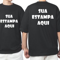 Camiseta Preta Personalizada - Frente e Costas (Estampa 1 Cor)