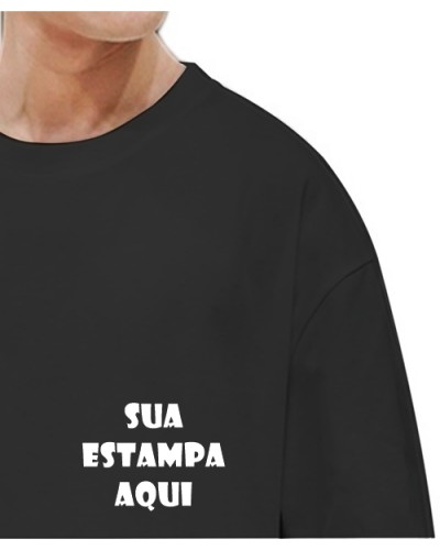 Camiseta  Preta Personalizada - Bolso (Estampa 1 Cor)