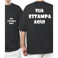 Camiseta Preta Personalizada - Frente e Costas (Estampa 1 Cor)